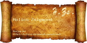 Holics Zsigmond névjegykártya